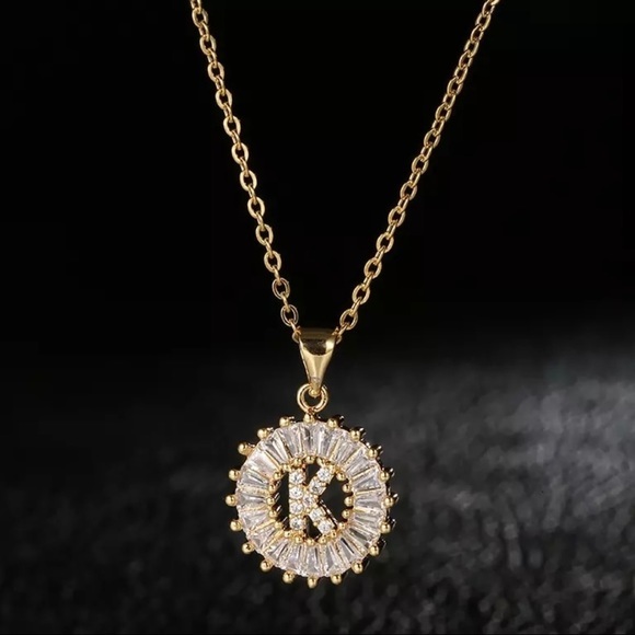 3/$30 💛 Initial Rhinestone Charm Necklace - Picture 13 of 16